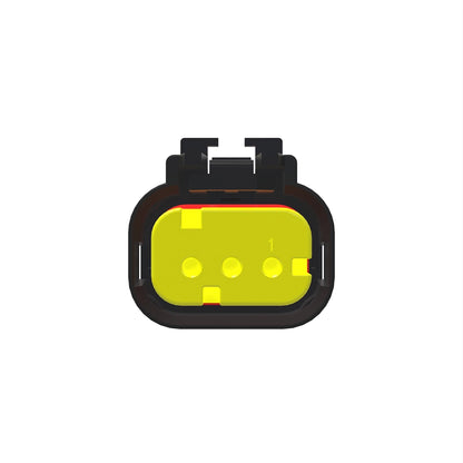 John Deere 57M9782: Yellow Electrical Connector Housing, 3 Cavities