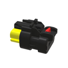 John Deere 57M9782: Yellow Electrical Connector Housing, 3 Cavities