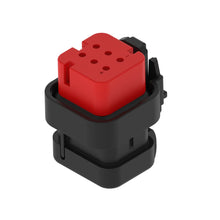 John Deere 57M9786: Red Electrical Connector Housing, 6 Cavities