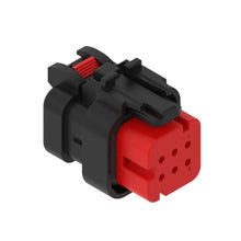 John Deere 57M9786:  Red Electrical Connector Housing, 6 Cavities
