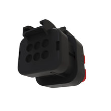 John Deere 57M9787:  Gray Electrical Connector Housing, 6 Cavities