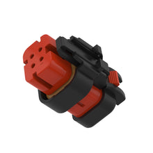 John Deere 57M9817:  Red Electrical Connector Housing, 4 Cavities