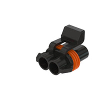John Deere 57M9961:  Black External Electrical Connector Housing, 2 Cavities