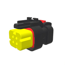 John Deere 57M9819:  Yellow Electrical Connector Housing, Cavities 4