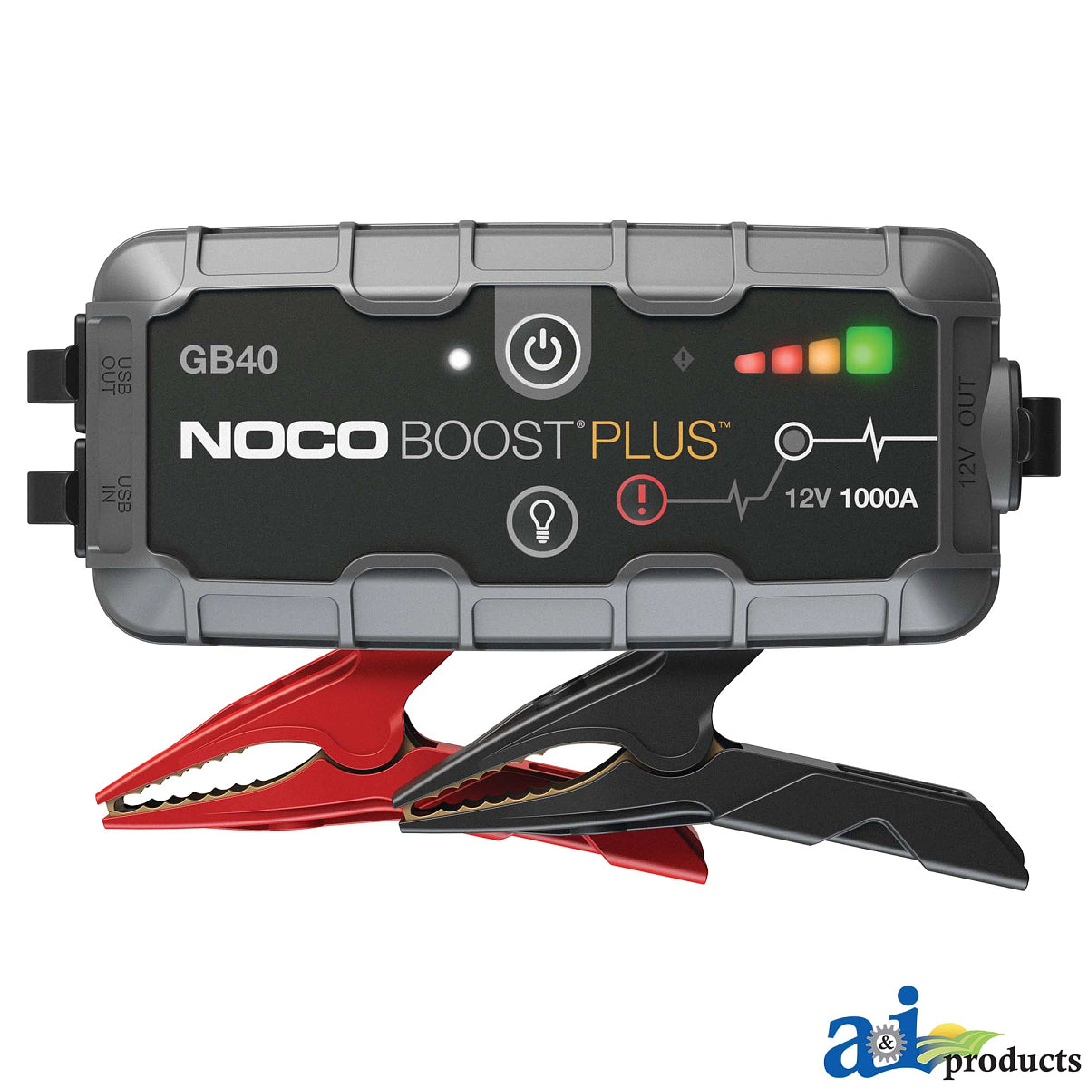 NOCO BOOST PLUS A-GB40: Lithium Jump Starter, 12 Volts, 1000 Amperes
