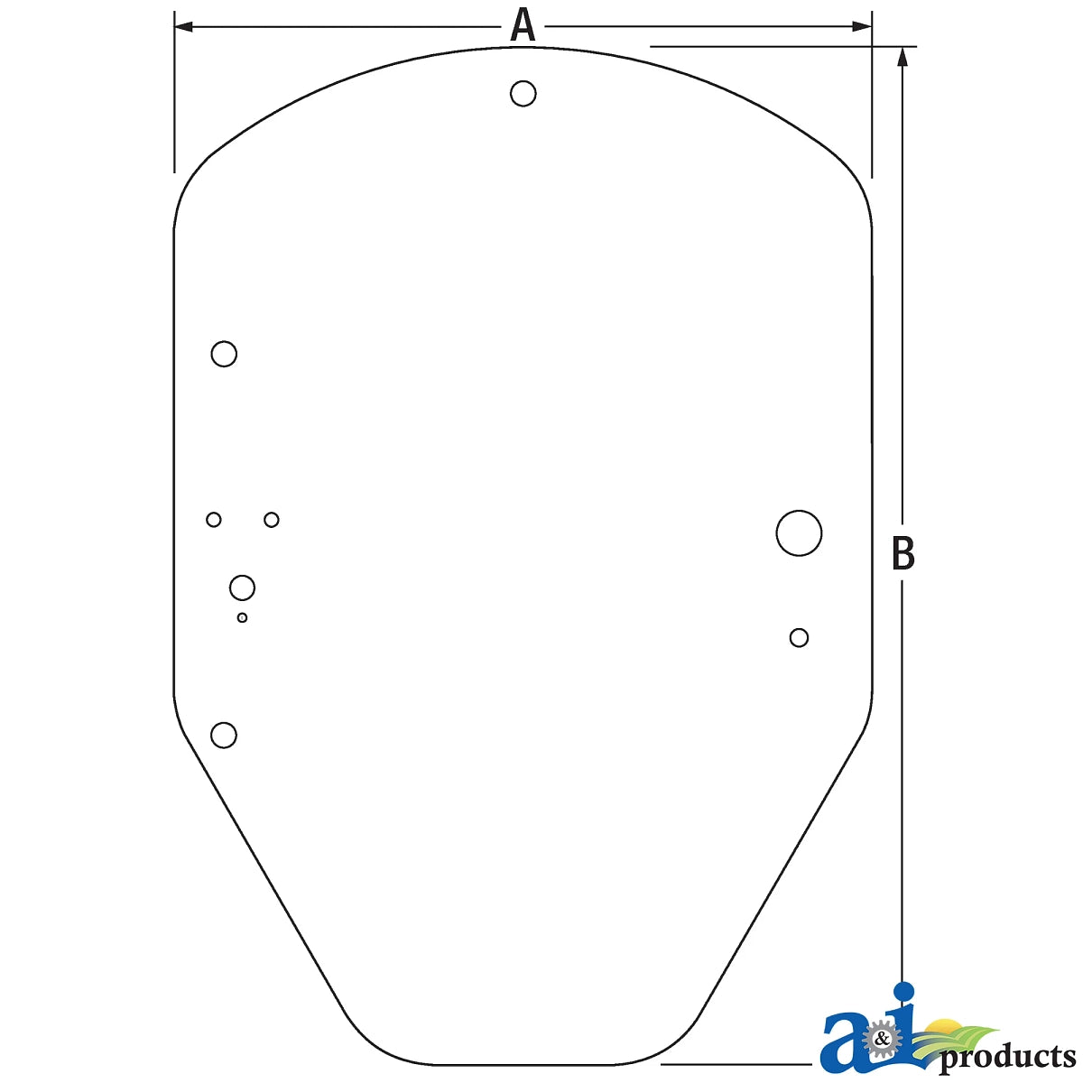 John Deere A-T344818:  Cab Door Windowpane