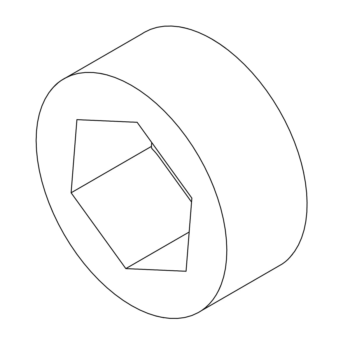 John Deere A62180:  Round Outer Diameter Hexagonal Inner Diameter Bushing