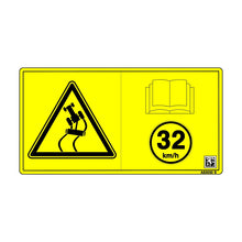 John Deere A83030: Max Transport Speed 32 Text Free Label