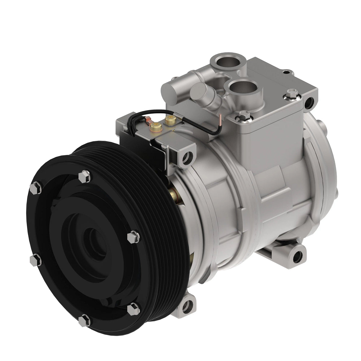 John Deere AH169875: Air Conditioner Compressor with Clutch and MOS2 Coating, 12 Volt