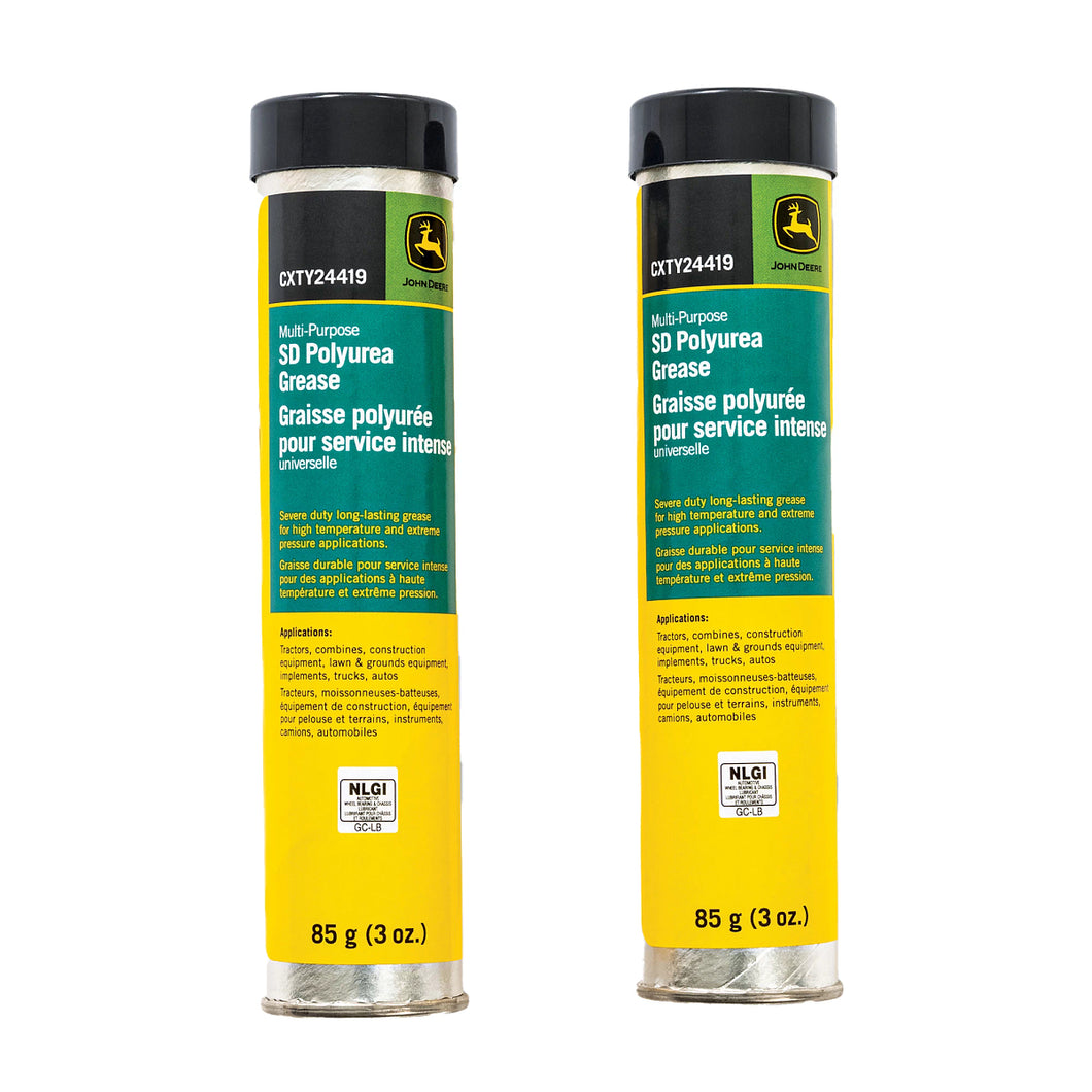 John Deere CXTY24419: Multi-Purpose Severe-Duty (SD) Polyurea Grease, 2 X 85 gram (2 X 3 Oz)