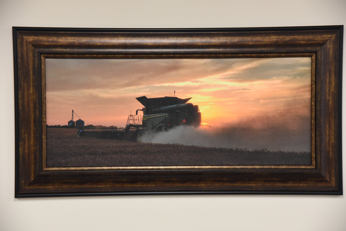 "Racing Sundown" Framed Canvas Print