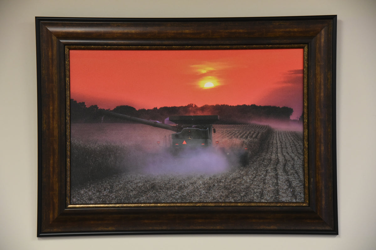 "Orange Sky Harvest" Framed Canvas Print