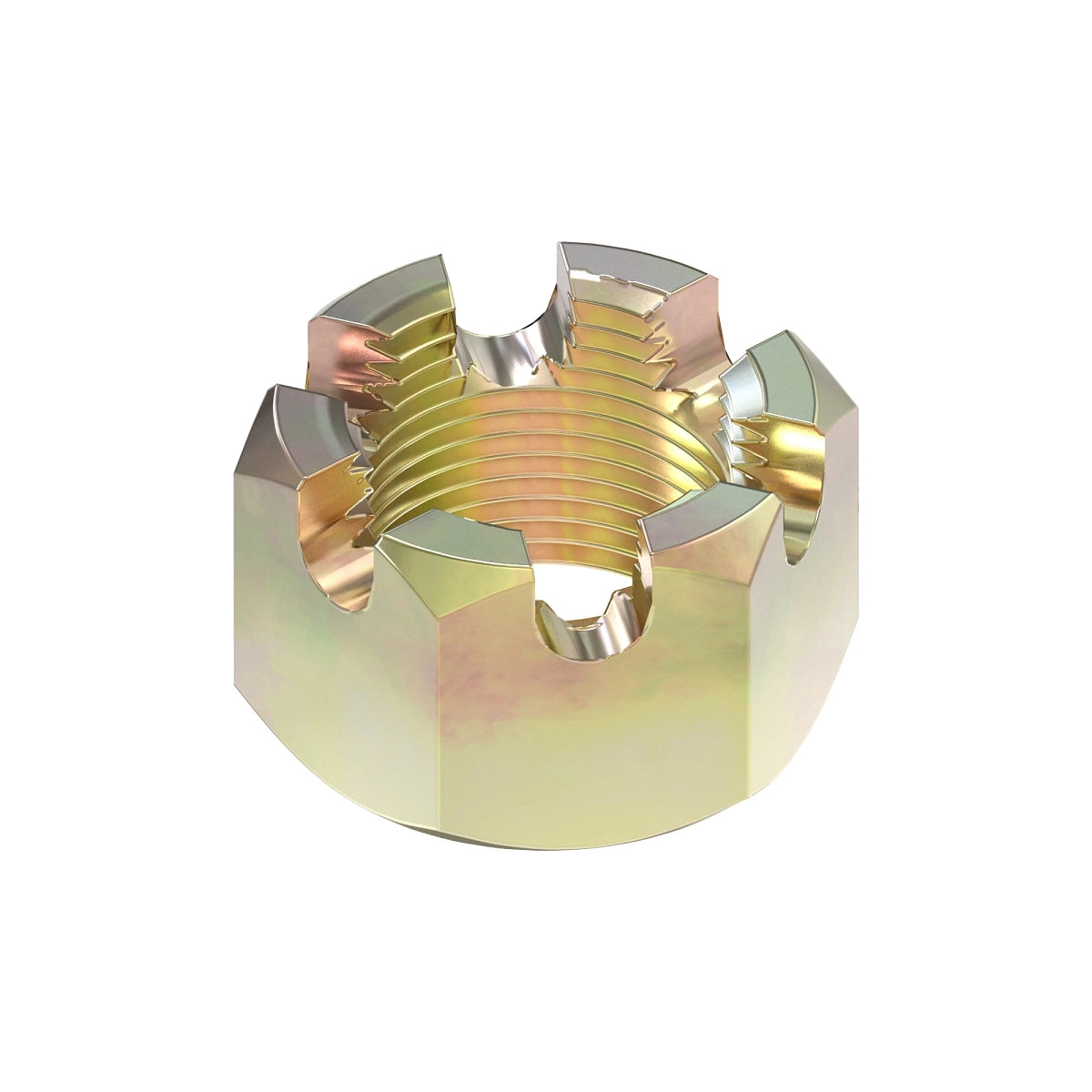 John Deere FH337658: Hexagonal Slotted Nut, 1-1/4"