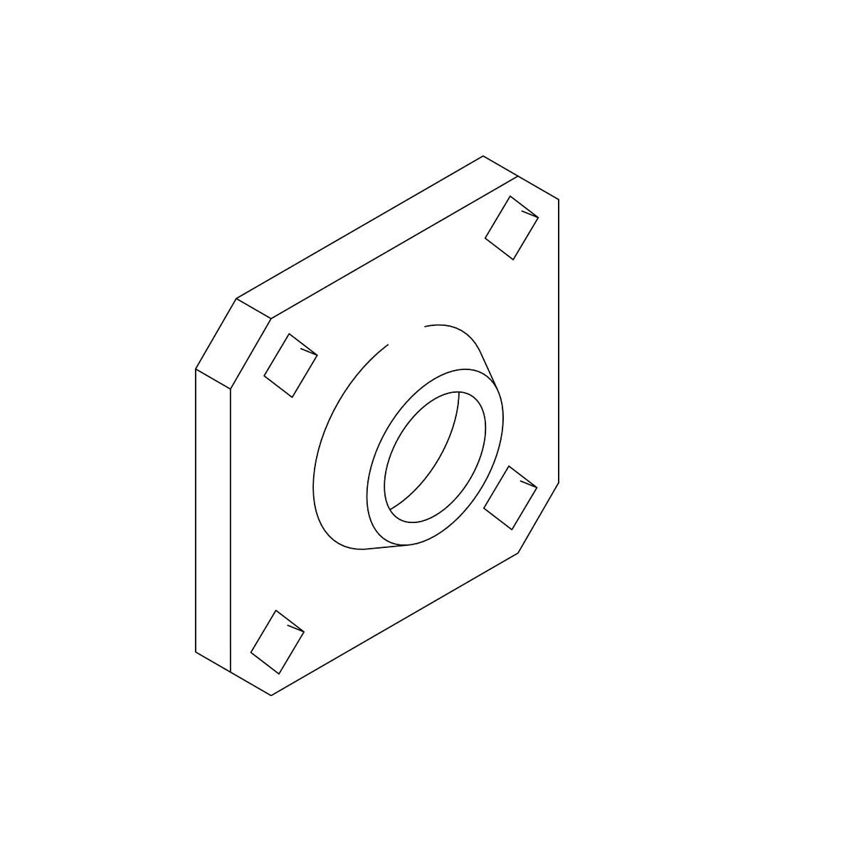 John Deere H113626:  4-Hole Flanged Bearing Housing