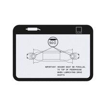 John Deere H150434: Lateral Tilt Feederhouse Lubricant Label