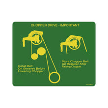John Deere H171910: Chopper Belt Routing Label