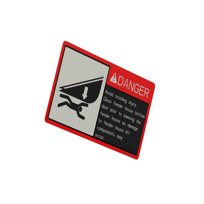 John Deere HXE159943: Bottom Door Warning Label