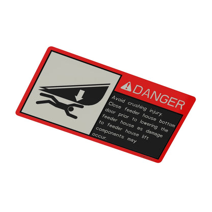 John Deere HXE159943: Bottom Door Warning Label