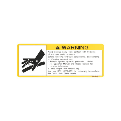 John Deere HXE28534: Hydraulic Label, English
