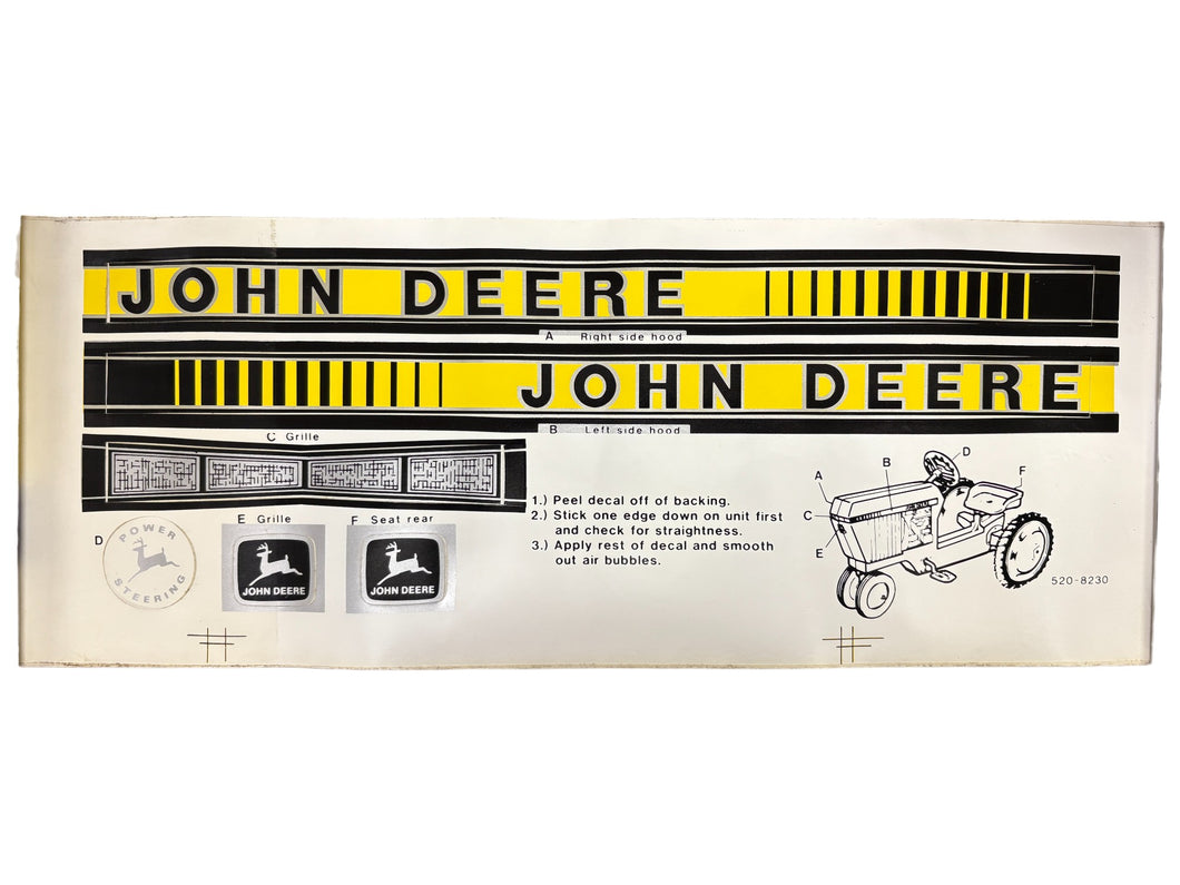 John Deere TBE10041: Pedal Tractor Decal Sheet