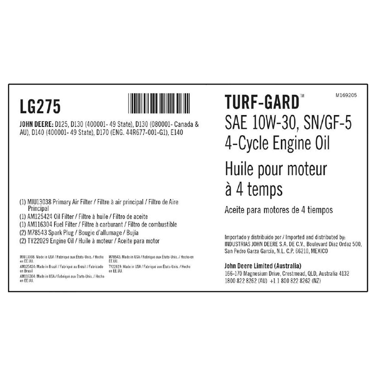 John Deere LG275: Home Maintenance Kit