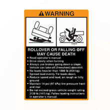 John Deere M157903: Warning XUV Label, English