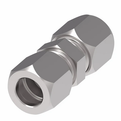 7305X12: Ermeto Small Hex Union Adapter | 3/4" Tube x 3/4" Tube | Steel