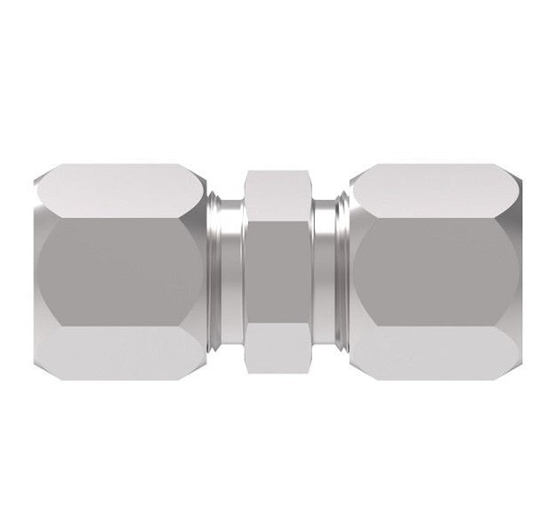 7305X12: Ermeto Small Hex Union Adapter | 3/4" Tube x 3/4" Tube | Steel