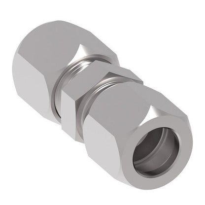 7305X12: Ermeto Small Hex Union Adapter | 3/4" Tube x 3/4" Tube | Steel
