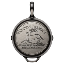 John Deere LP90519: 12-inch Cast Iron Lodge Skillet with Vintage Logo