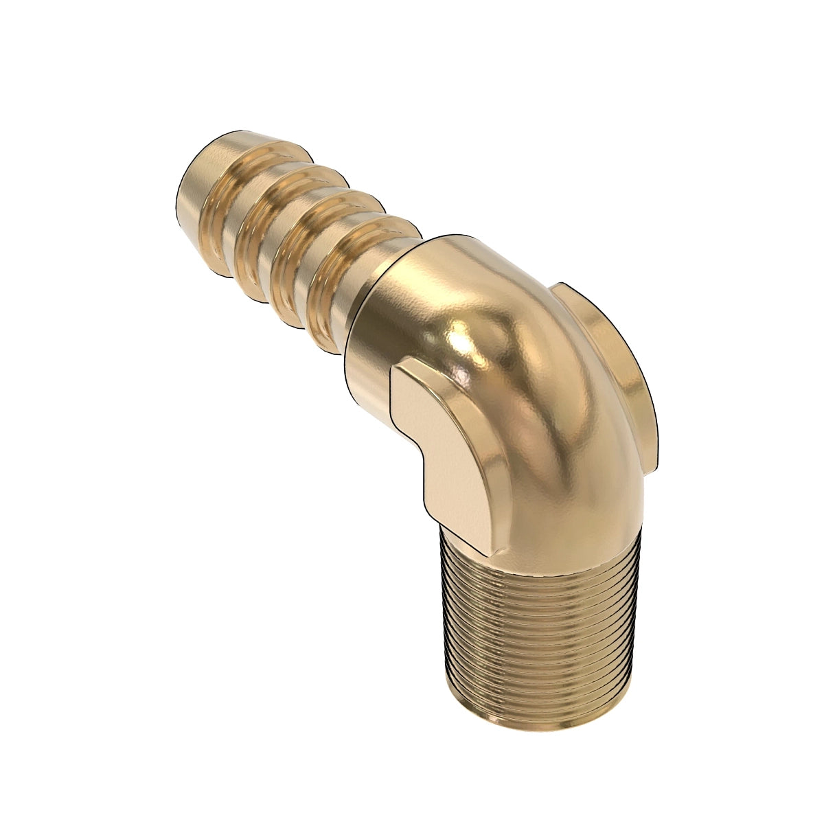 John Deere R117761: 90 Degree Barbed Connector Elbow Fitting