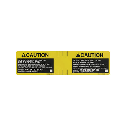 John Deere R152283: Caution Label for Ground Fault Circuit