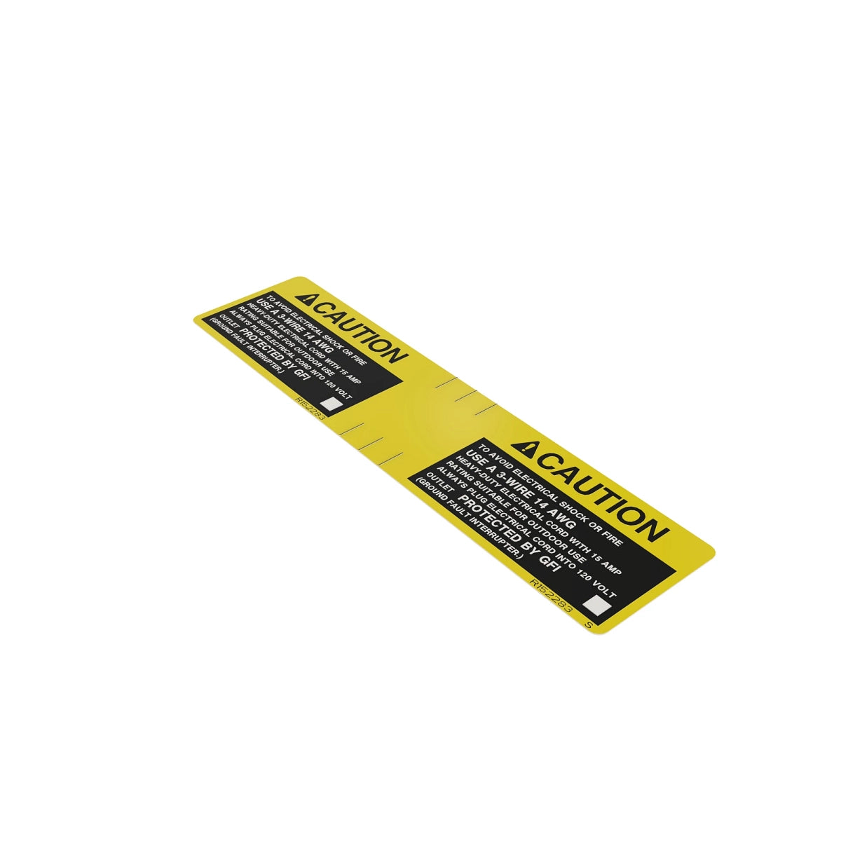 John Deere R152283: Caution Label for Ground Fault Circuit