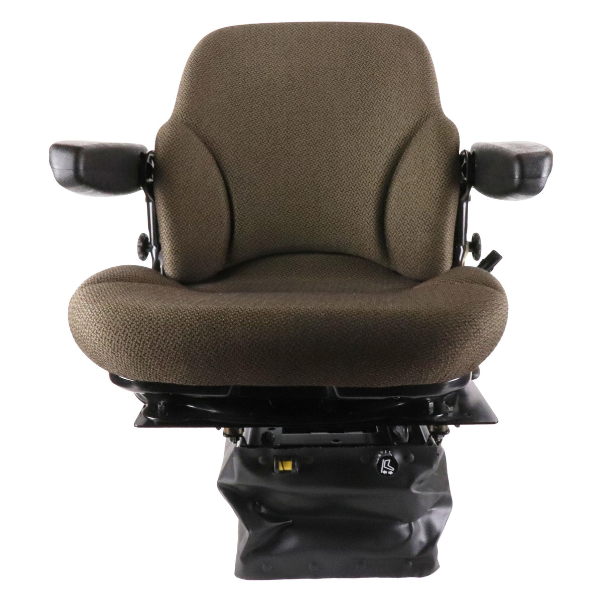 SR8301440: Sears Mid Back Seat for John Deere 30 - 55 Late Series, Brown Fabric w/ Air Suspension