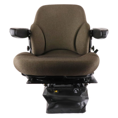 SR8301440: Sears Mid Back Seat for John Deere 30 - 55 Late Series, Brown Fabric w/ Air Suspension