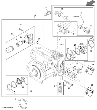 John Deere RM100133 Reman Hydrostatic Drive Pump