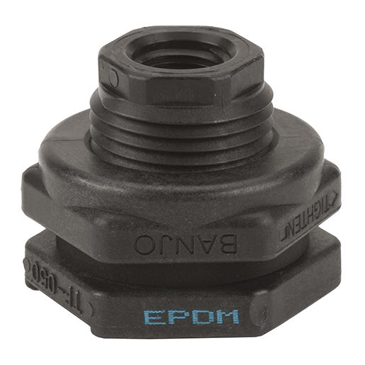 Banjo TF050:  1/2" Poly Bulkhead Tank Fitting with EPDM gasket