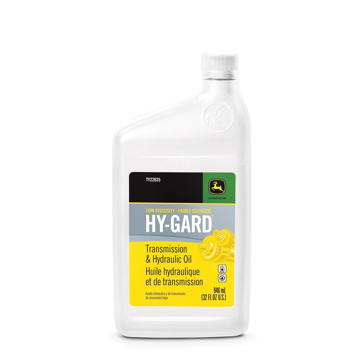John Deere TY22035:  Transmission and Hydraulic Oil, Low Viscosity Hy-Gard€š¬¾€š, 946 ml (1 Quart)
