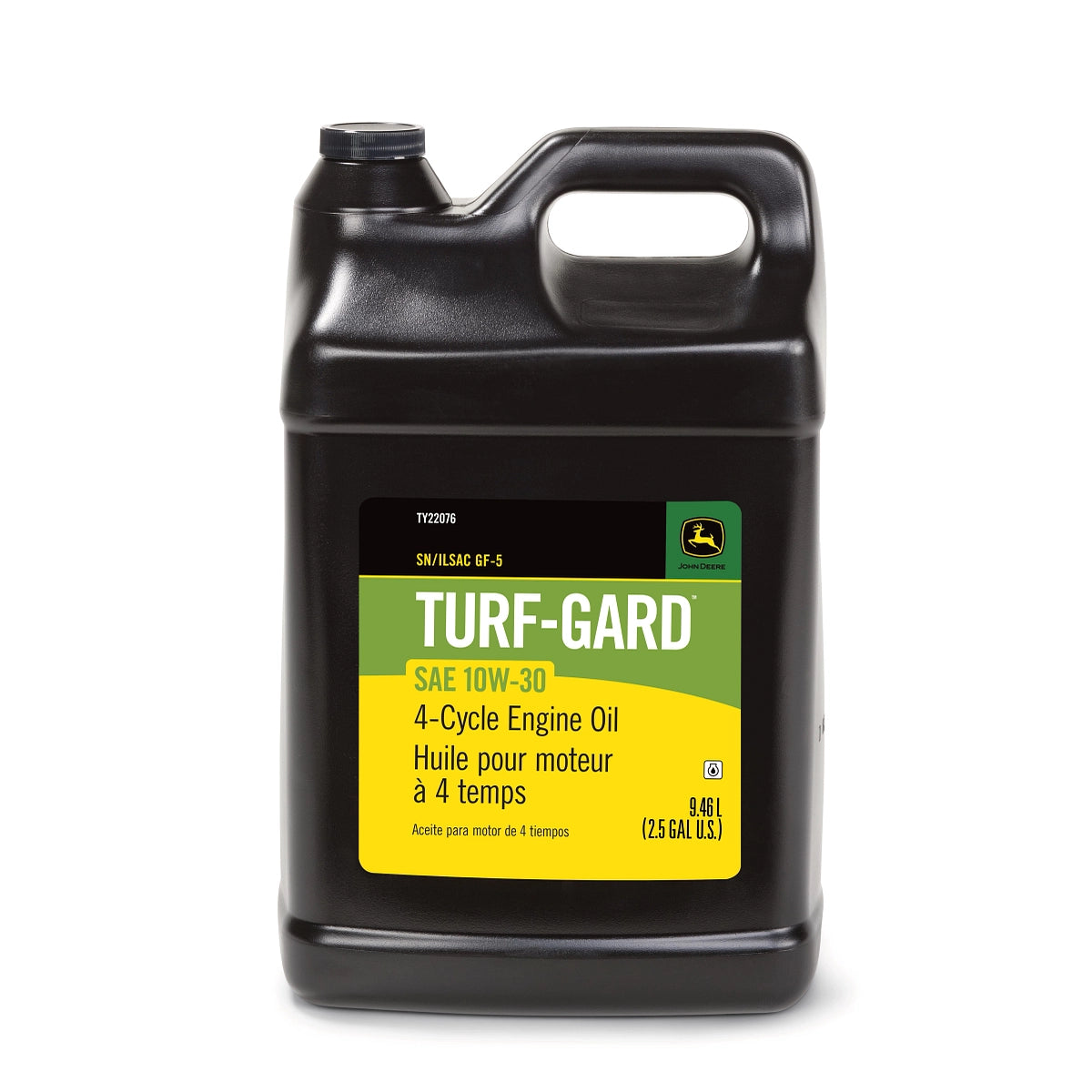 John Deere TY22076:  4-Cycle Engine Oil, Turf-Gard‚¬¾‚, SAE 10W-30, API SN/GF5, 9.46 Liter (2.5 Gallon)