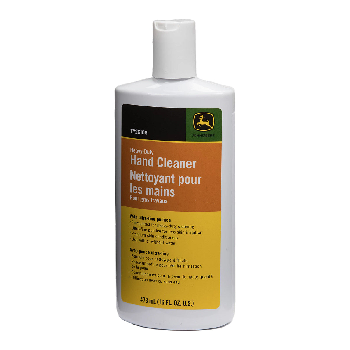 John Deere TY26108: Heavy-Duty Hand Cleaner with Pumice, 473.18 ml (16 Fluid Oz)