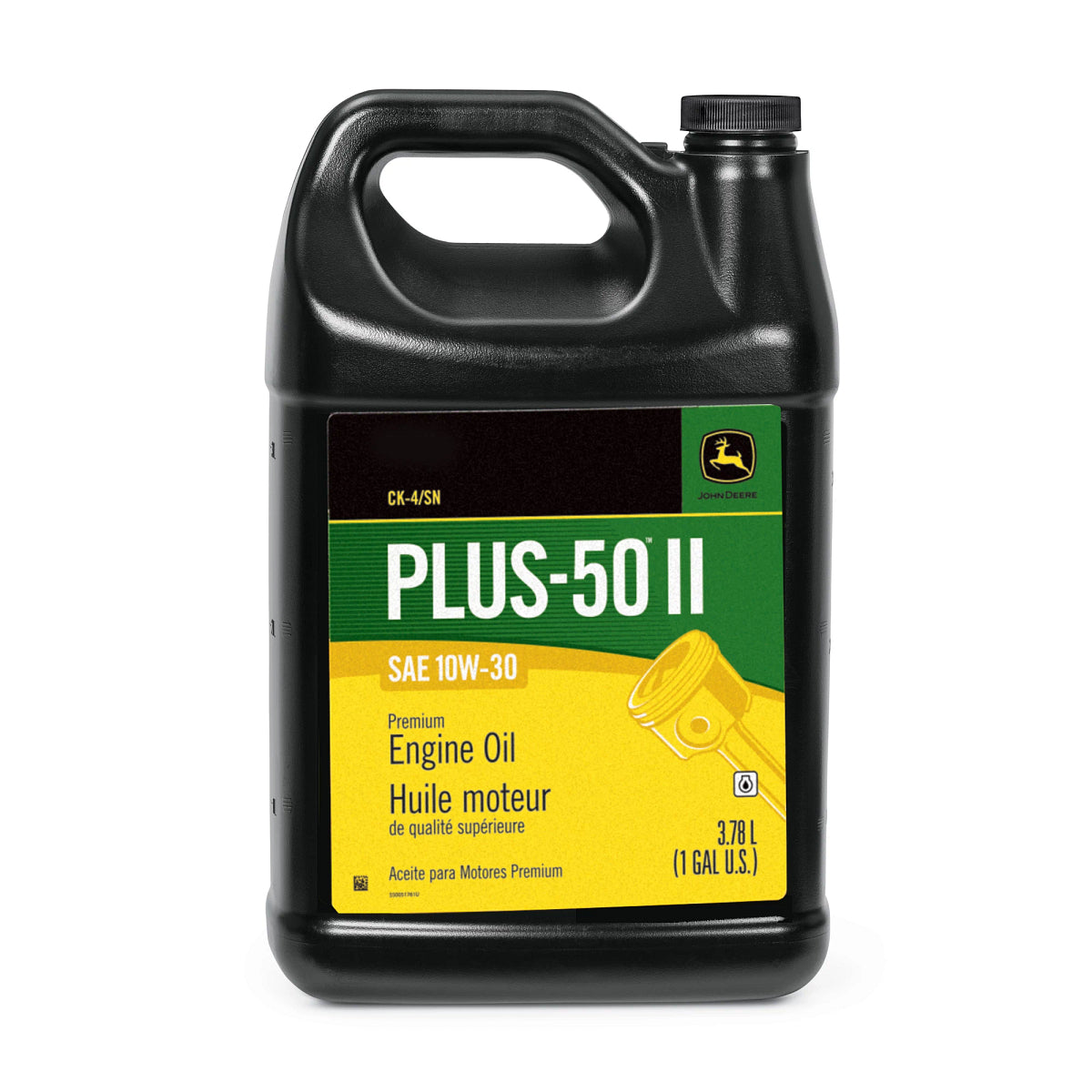 John Deere TY26668: Premium Engine Oil, Plus-50 II, SAE 10W-30, API CK4/SN, 3.78 Liter (1 Gallon)
