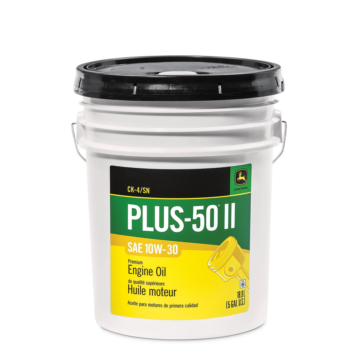 John Deere TY26671:  Premium Engine Oil, Plus-50 II, SAE 10W-30, API CK4/SN, 18.9 Liter (5 Gallon)