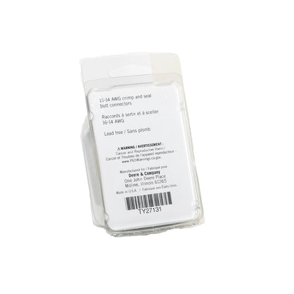 John Deere TY27131: 16-14 AWG CS Heat Shrink Butt Connectors (Pack of 25)