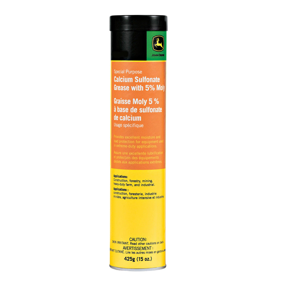 John Deere TY27373: Special-Purpose Calcium Sulfonate 5% Moly Grease, 425 gram (15 Oz) Cartridge