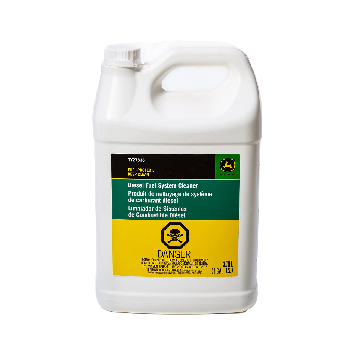 John Deere TY27838: Diesel Fuel System Cleaner, Fuel-Protect, Keep Clean Solution, 3.78 Liter (1 Gallon)