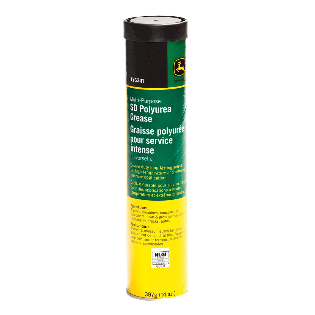 John Deere TY6341: Multi-Purpose Severe-Duty (SD) Polyurea Grease, 397 gram (14 Oz) Cartridge