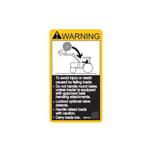 John Deere W55413: Load Handling Warning Label