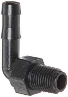 Banjo HB025/038-90: 90Â° Hose Barb Fitting - 1/4" MPT x 3/8" Hose Barb