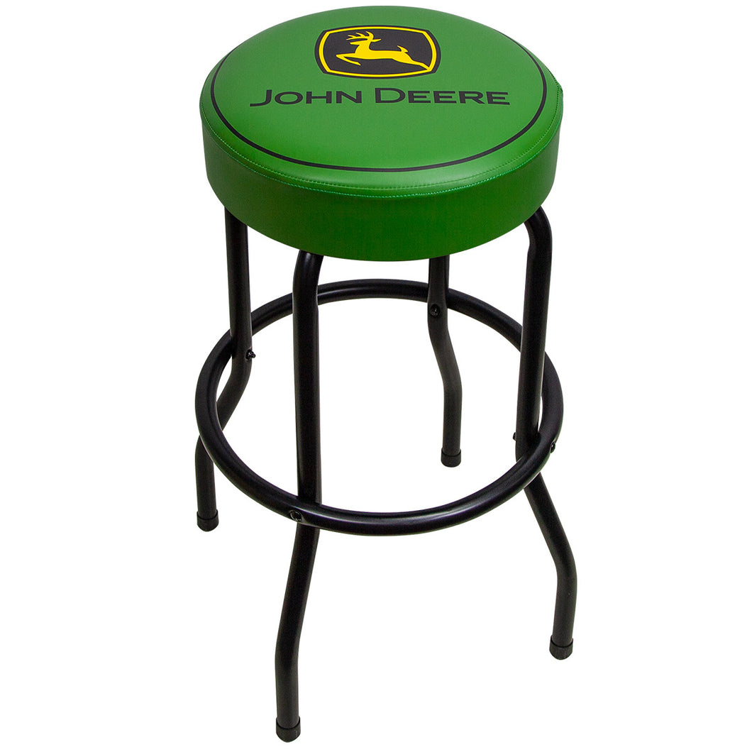 Green Top Garage Stool w Black Legs