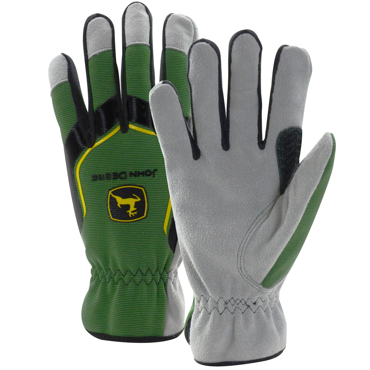 John Deere Men's Cowhide Glove Spandex Back